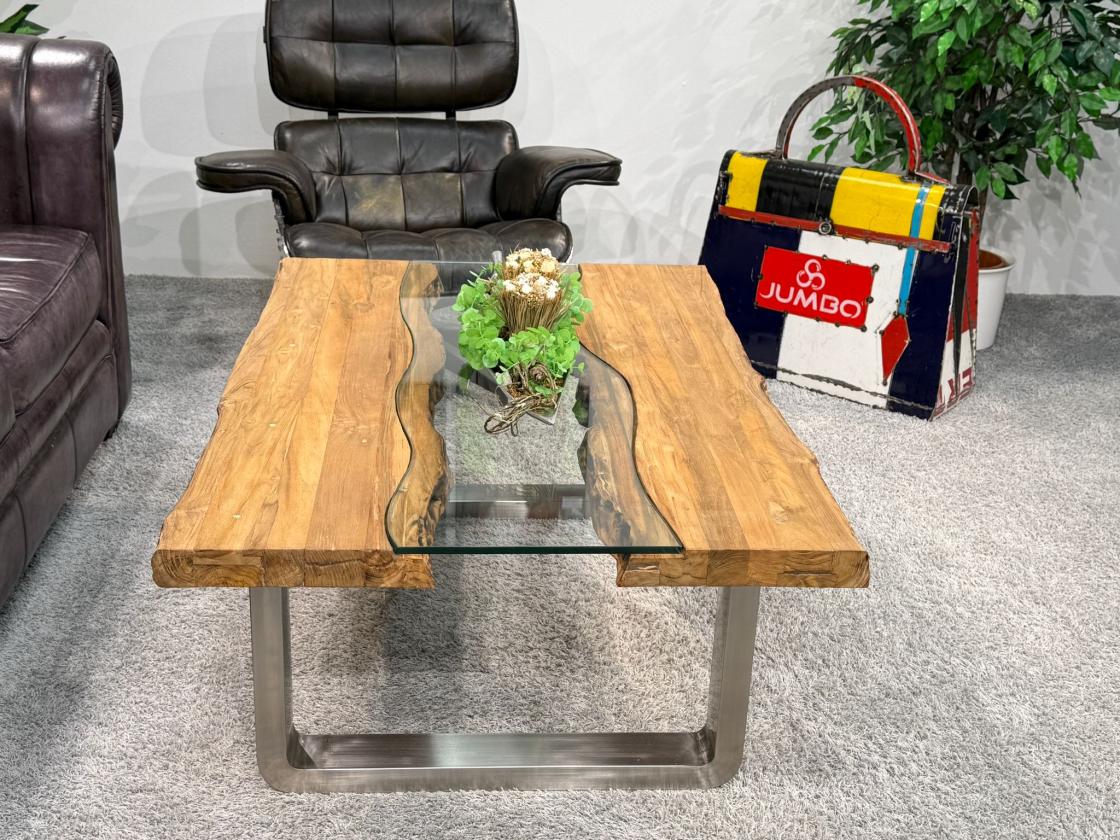 Echtholz Wohnzimmertisch Old Elements 120 x 80 cm