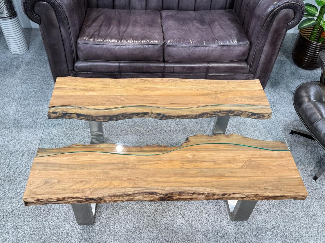 Echtholz Wohnzimmertisch Old Elements 120 x 80 cm