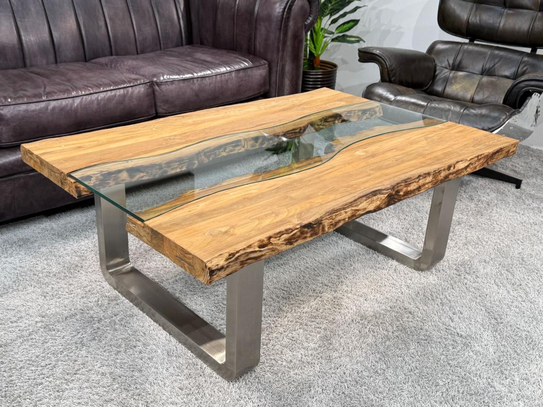 Echtholz Wohnzimmertisch Old Elements 120 x 80 cm