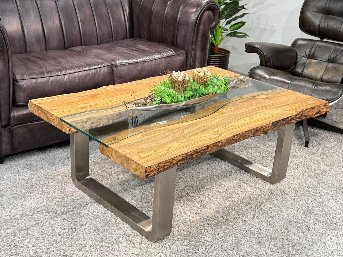 Echtholz Wohnzimmertisch Old Elements 120 x 80 cm