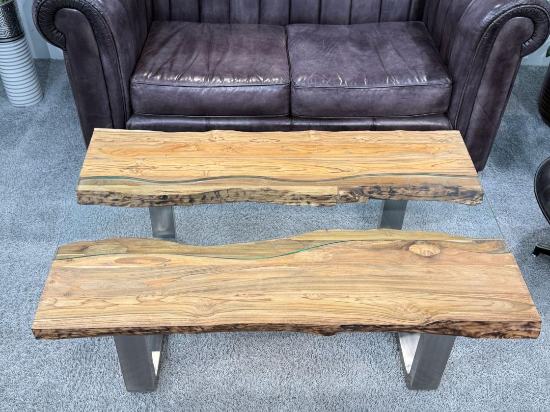 Echtholz Wohnzimmertisch Old Elements 120 x 80 cm