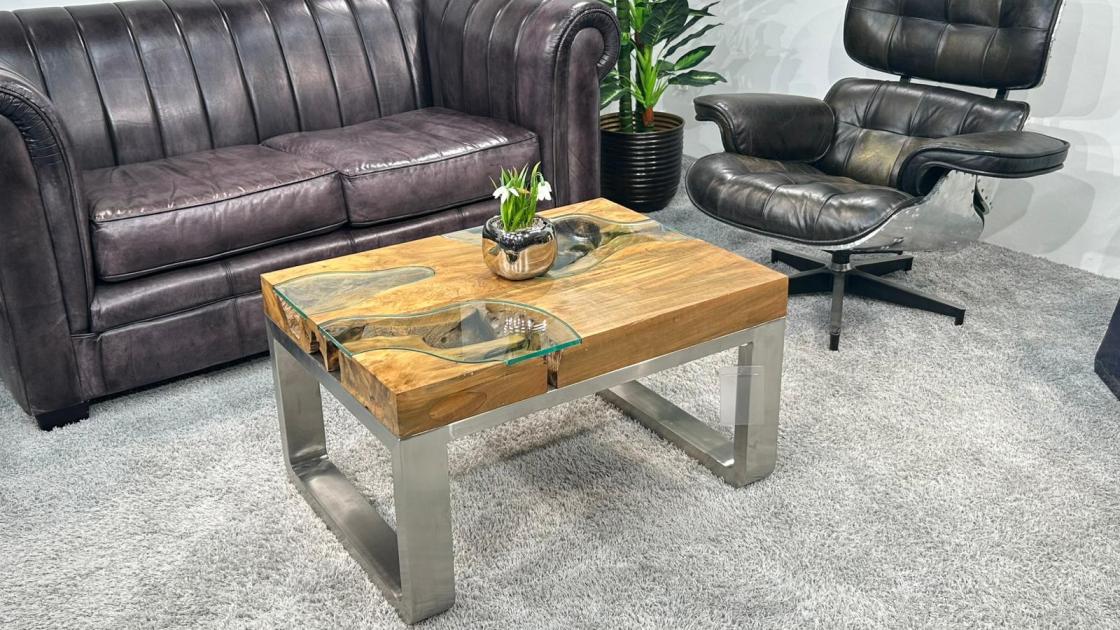 Wohnzimmertisch aus recyceltem Altholz Wild Landscape