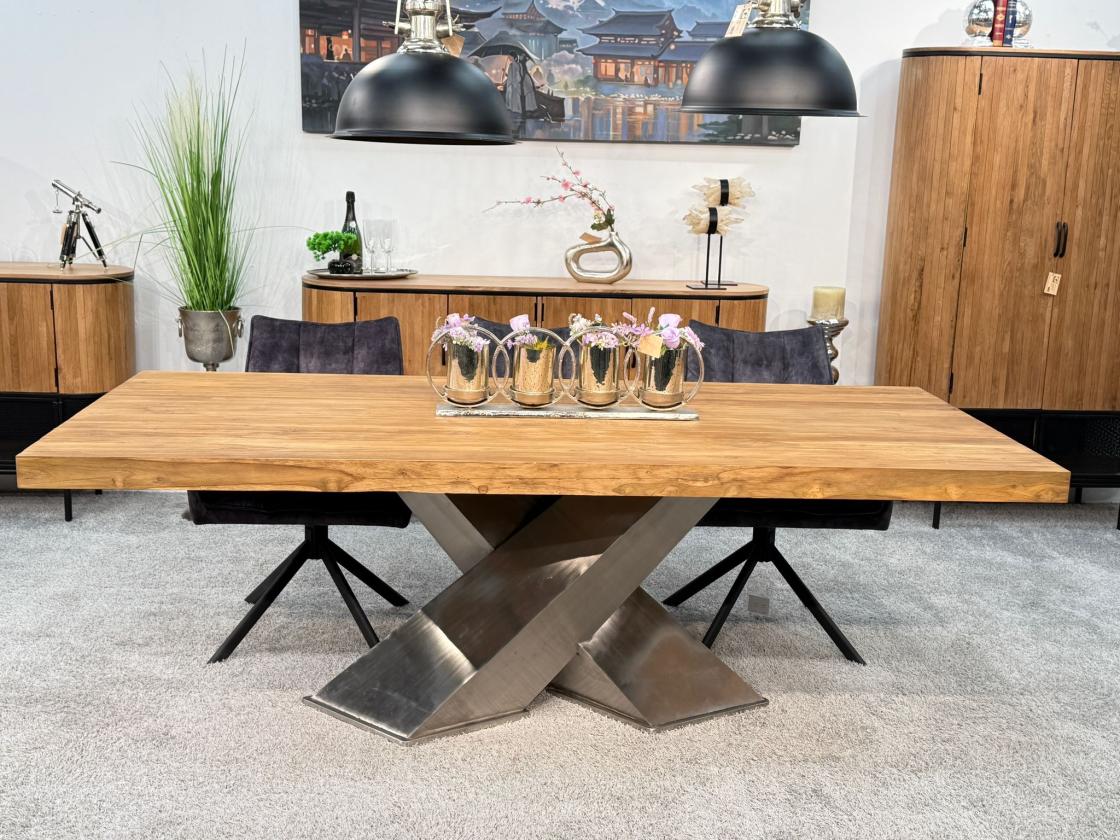 Eckiger Holztisch für das Wohnzimmer 220 cm