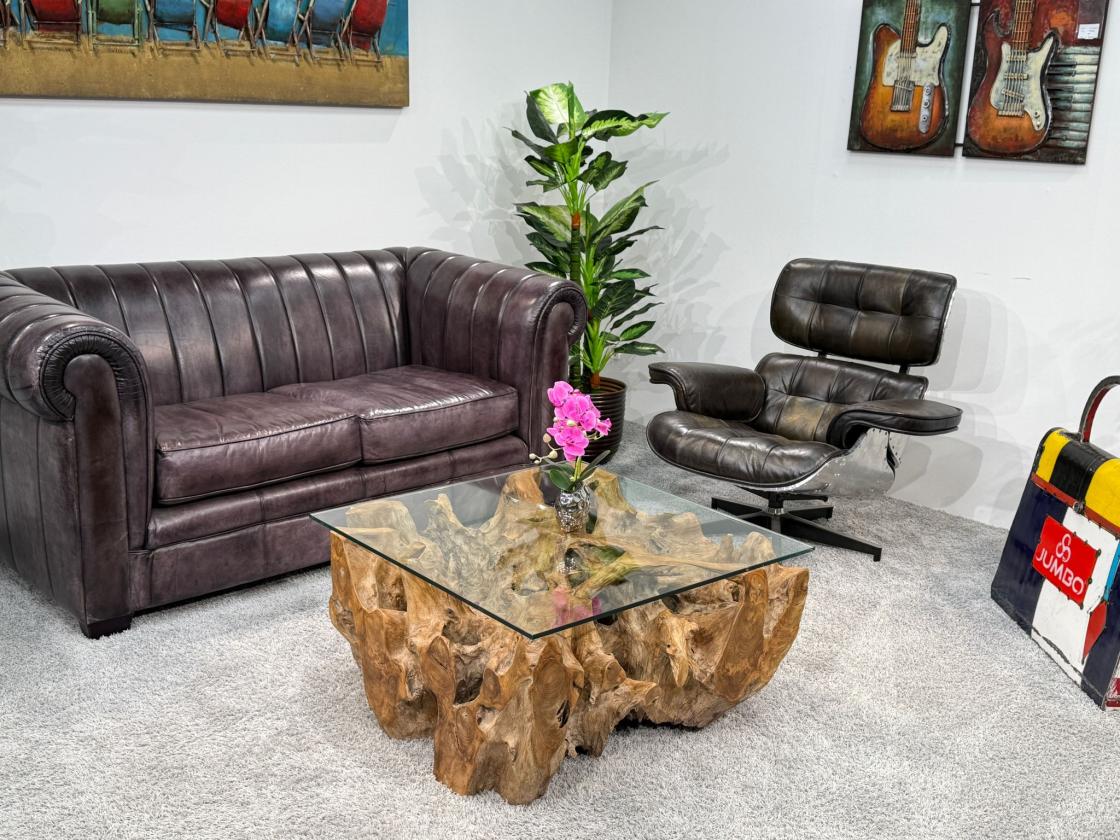 Eckiger Wohnzimmertisch Baumwurzel Couchtisch
