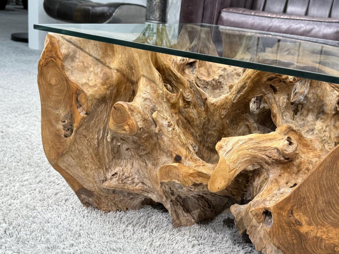 Eckiger Wohnzimmertisch Baumwurzel Couchtisch