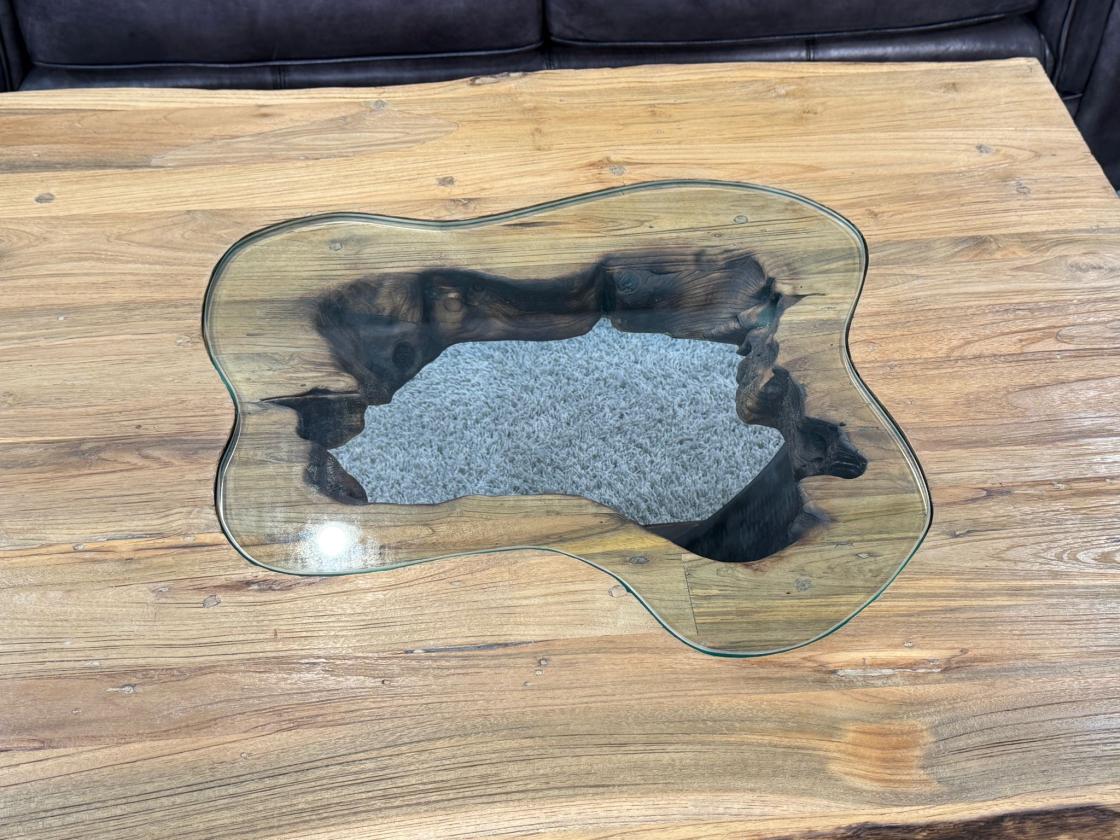 Rechteckiger Couchtisch aus Massivholz Deep Island 100 cm