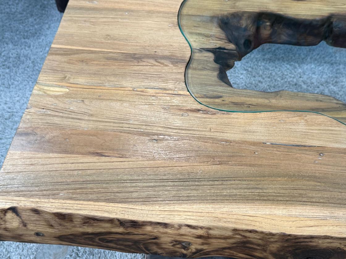 Rechteckiger Couchtisch aus Massivholz Deep Island 100 cm