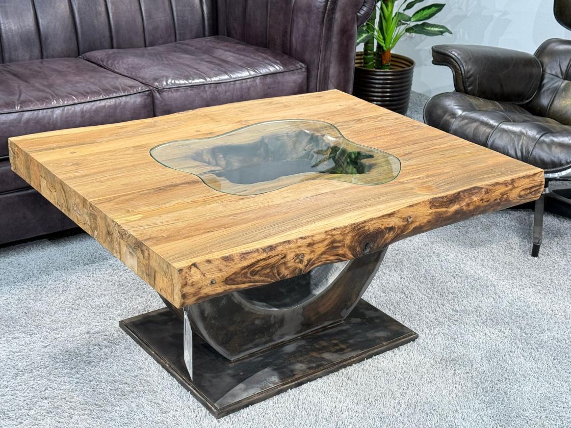 Rechteckiger Couchtisch aus Massivholz Deep Island 100 cm