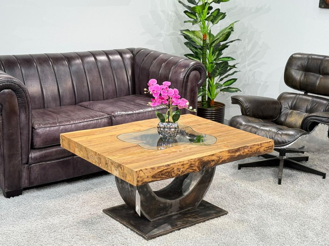 Rechteckiger Couchtisch aus Massivholz Deep Island 100 cm