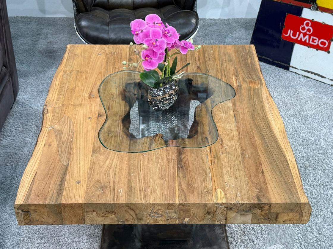 Rechteckiger Couchtisch aus Massivholz Deep Island 100 cm