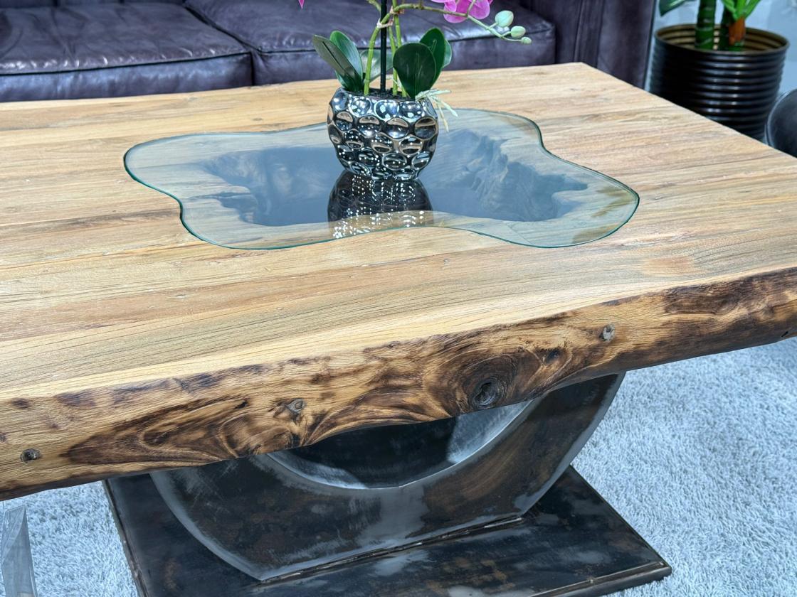 Rechteckiger Couchtisch aus Massivholz Deep Island 100 cm