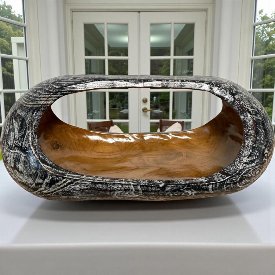 Schale aus Holz Verena Teakholz Handarbeit