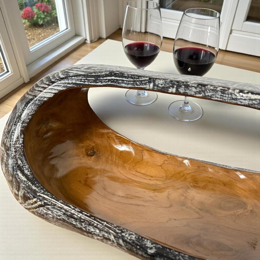 Schale aus Holz Verena Teakholz Handarbeit