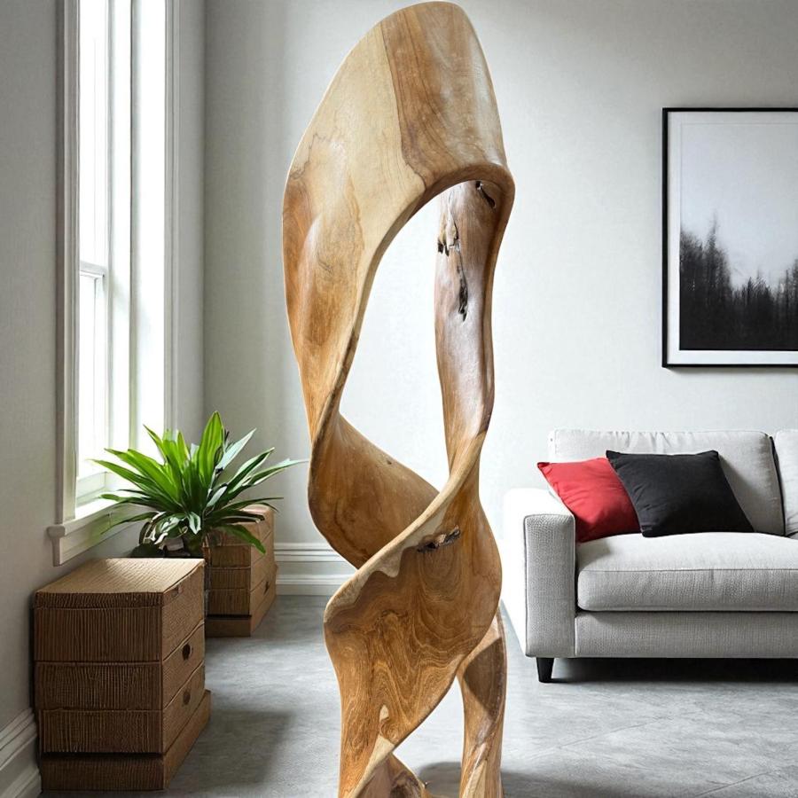 Holzskulptur Aufsteller Baumstamm 3D-Optik