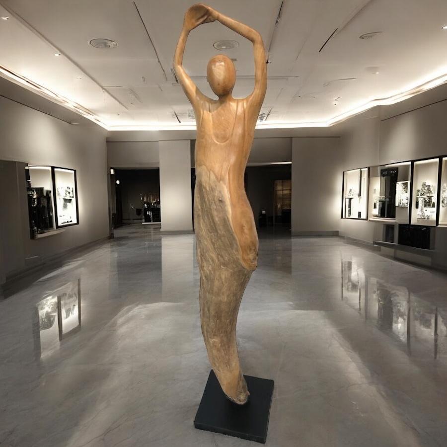 Holzskulptur Raumtrenner Teakholz