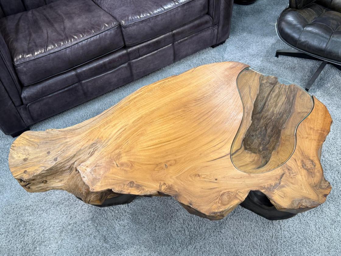 Wohnzimmertisch aus Holz Lakeside Baumscheibentisch