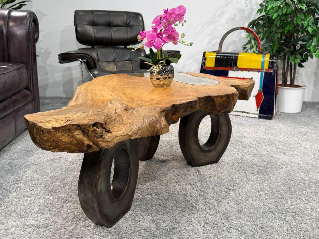 Wohnzimmertisch aus Holz Lakeside Baumscheibentisch