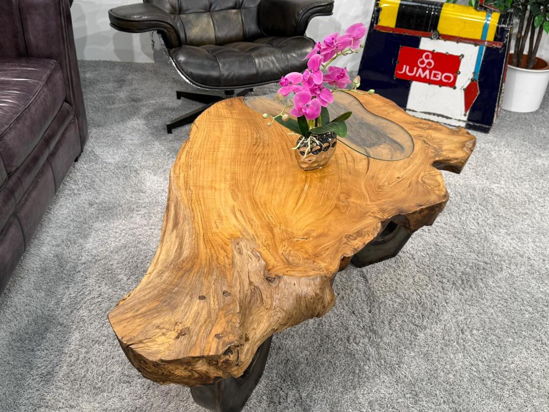 Wohnzimmertisch aus Holz Lakeside Baumscheibentisch