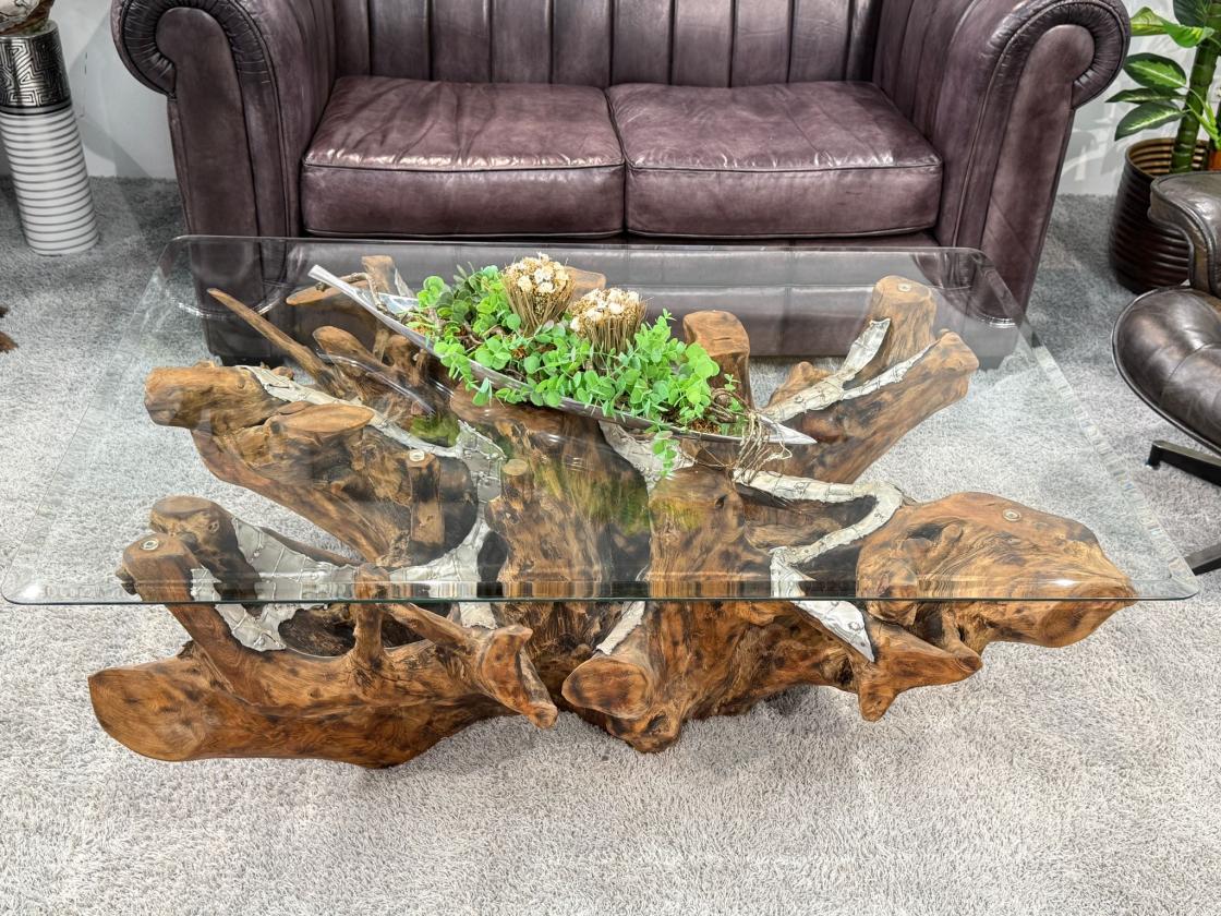 Baumwurzel Couchtisch Root aus Teakholz