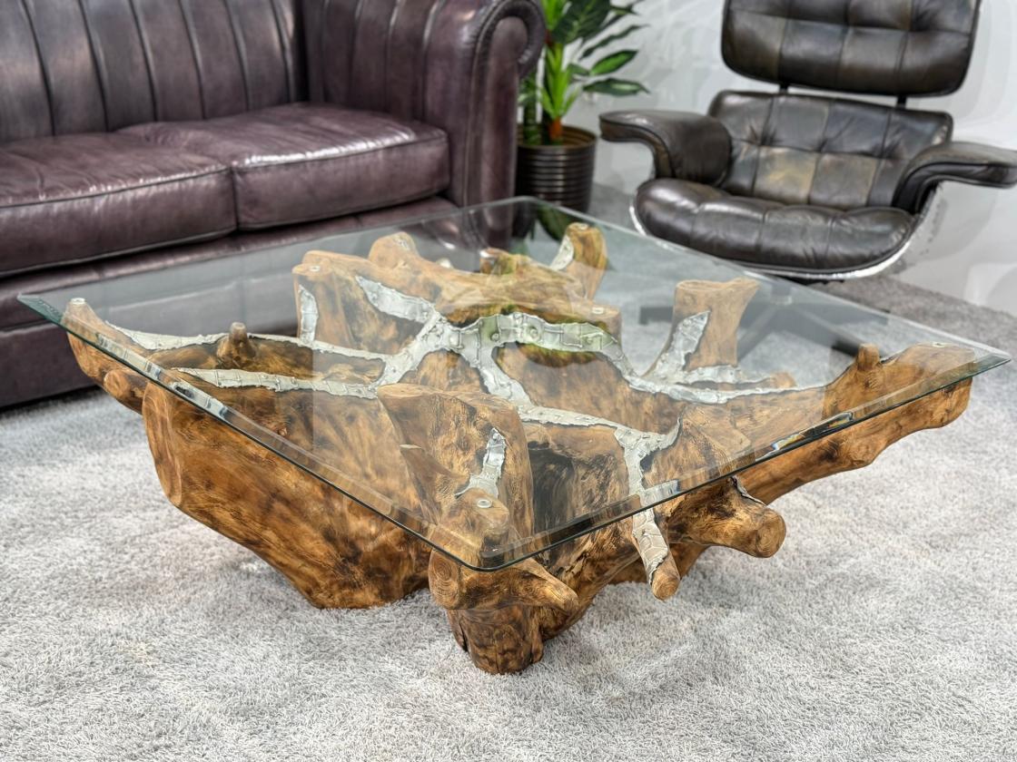 Baumwurzel Couchtisch Root aus Teakholz