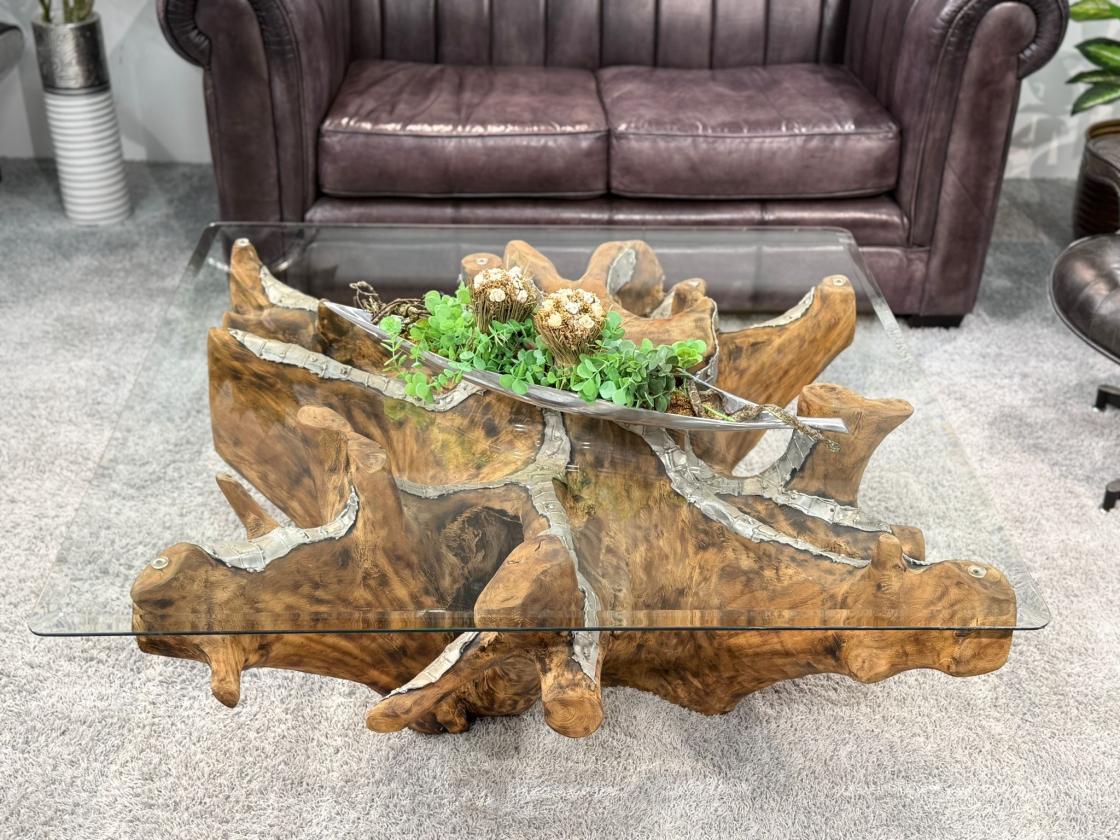 Baumwurzel Couchtisch Root aus Teakholz