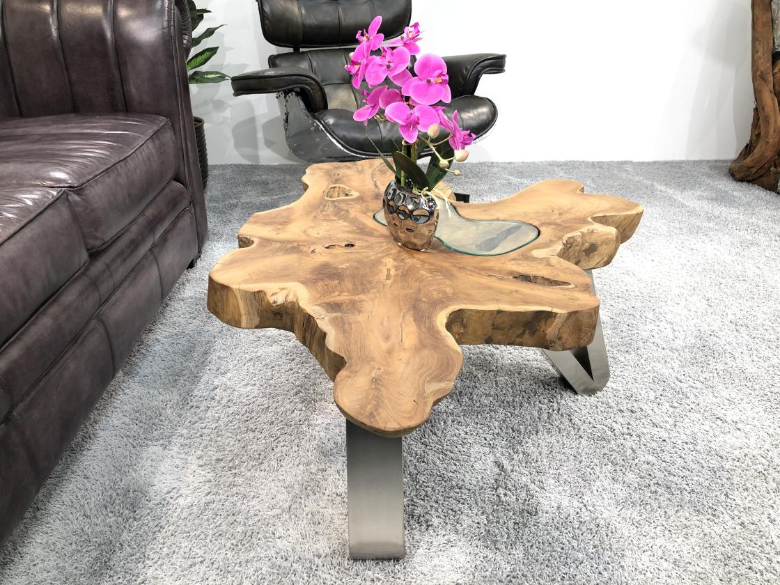 Baumstamm-Wildkante-Teak-Natur-Couchtisch