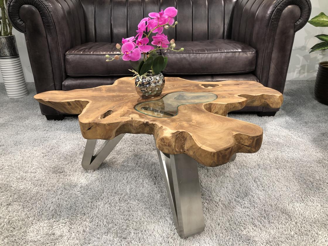 Baumstamm-Wildkante-Teak-Natur-Couchtisch