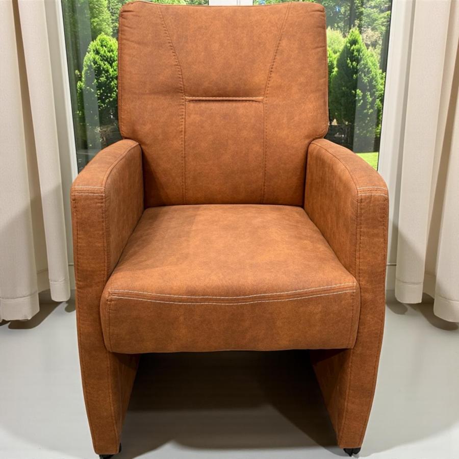 Bequemer Esszimmerstuhl Sessel Granada cognac