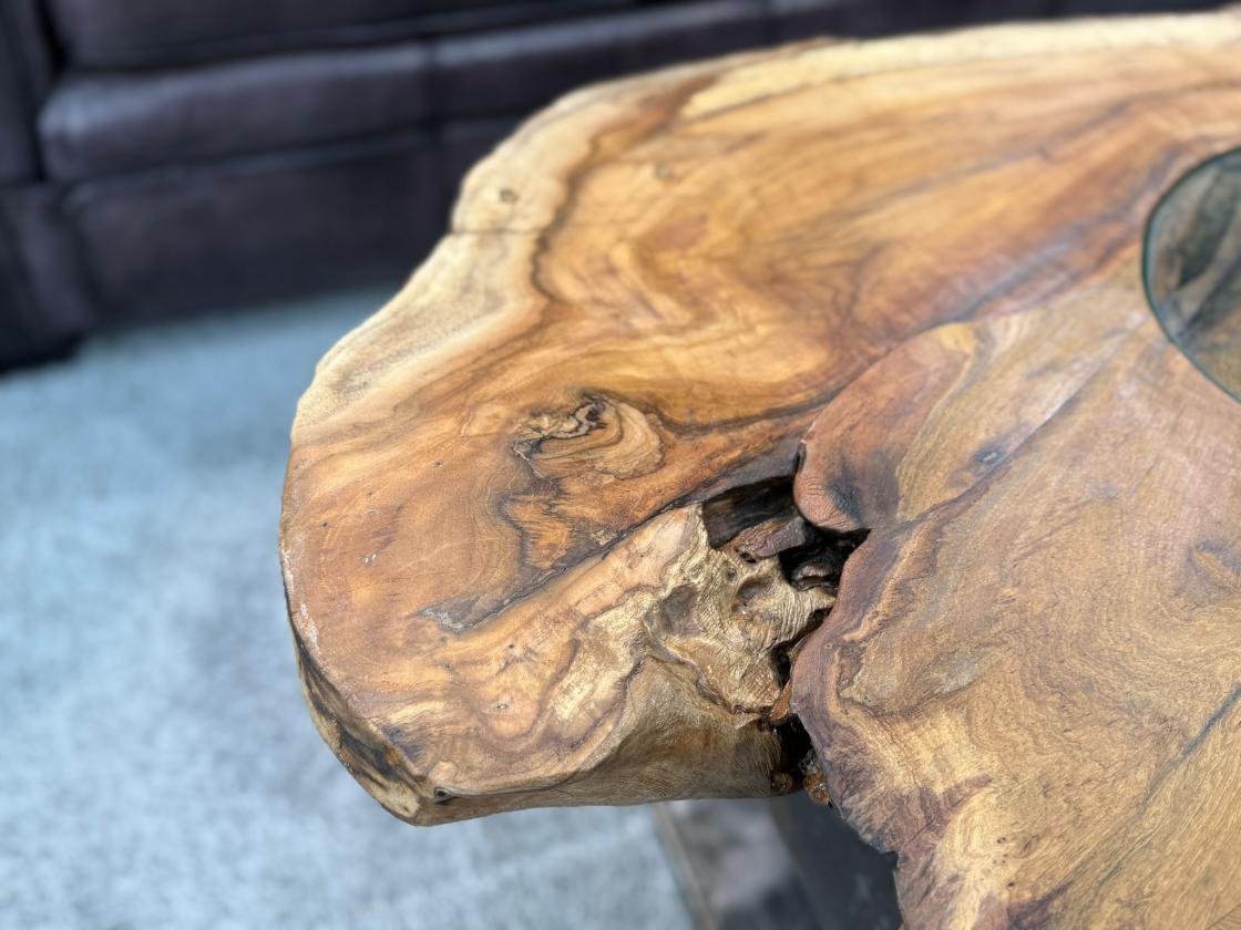 Besonder Couchtisch Expression aus holz Baumscheibe Baumstamm