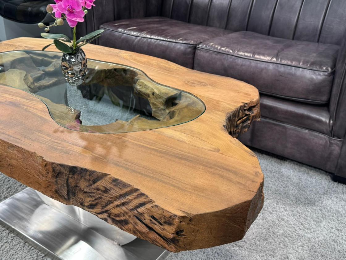 Besonder Couchtisch Expression aus holz Baumscheibe Baumstamm