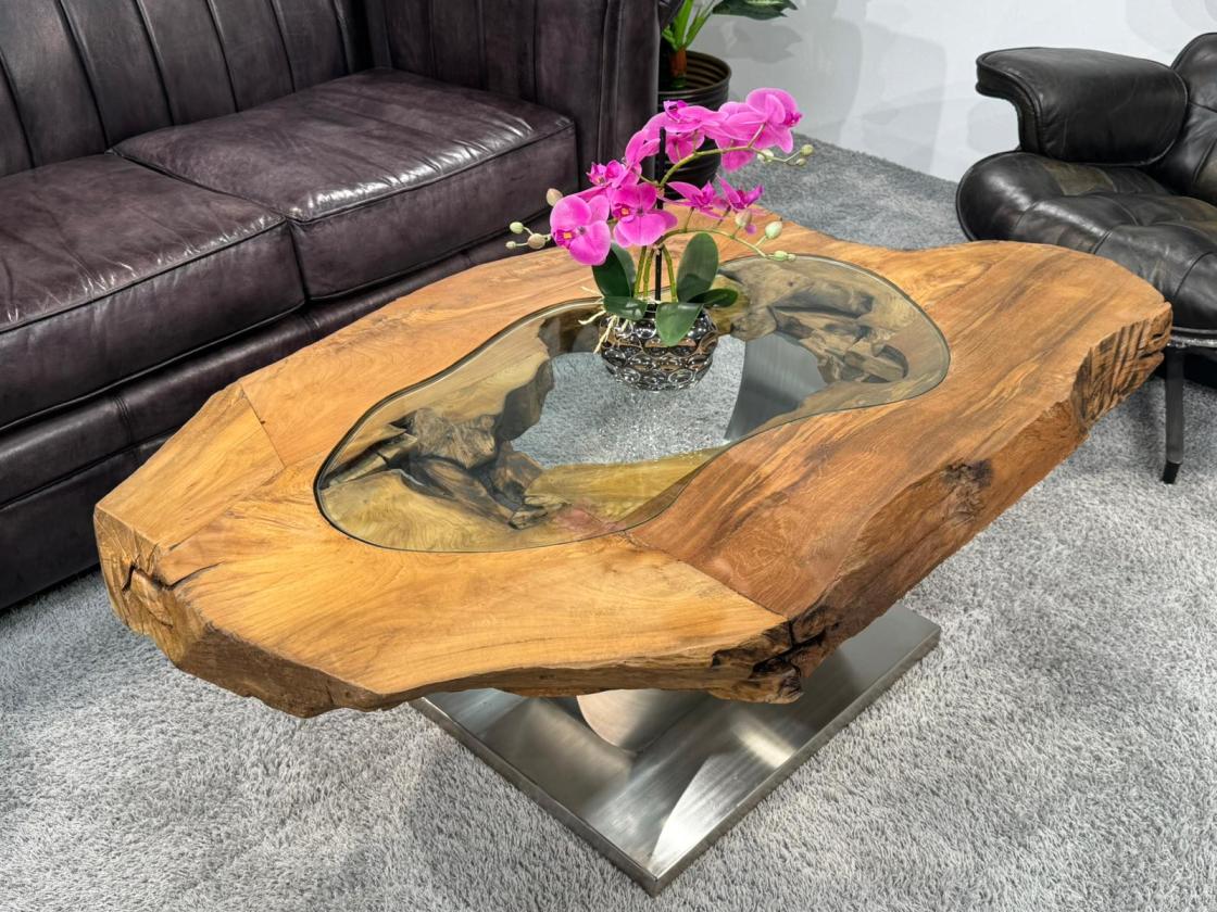 Besonder Couchtisch Expression aus holz Baumscheibe Baumstamm