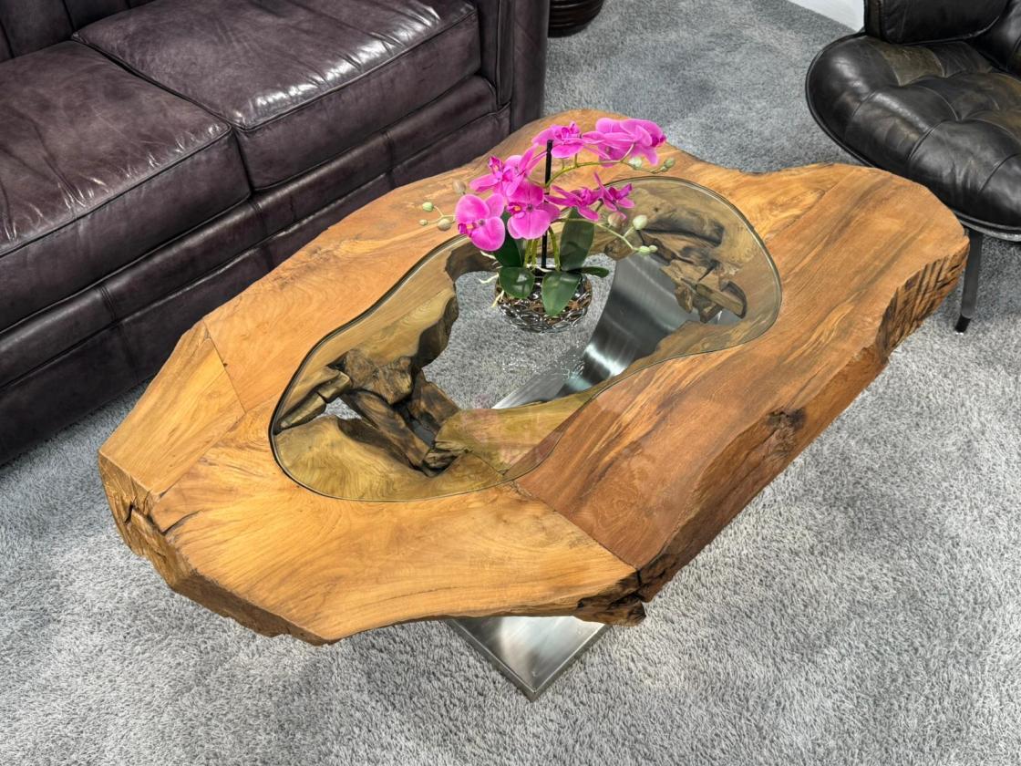 Besonder Couchtisch Expression aus holz Baumscheibe Baumstamm