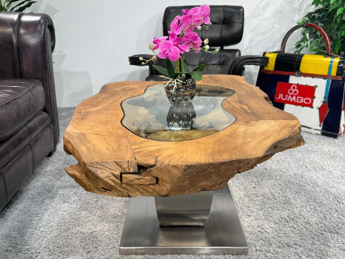 Besonder Couchtisch Expression aus holz Baumscheibe Baumstamm