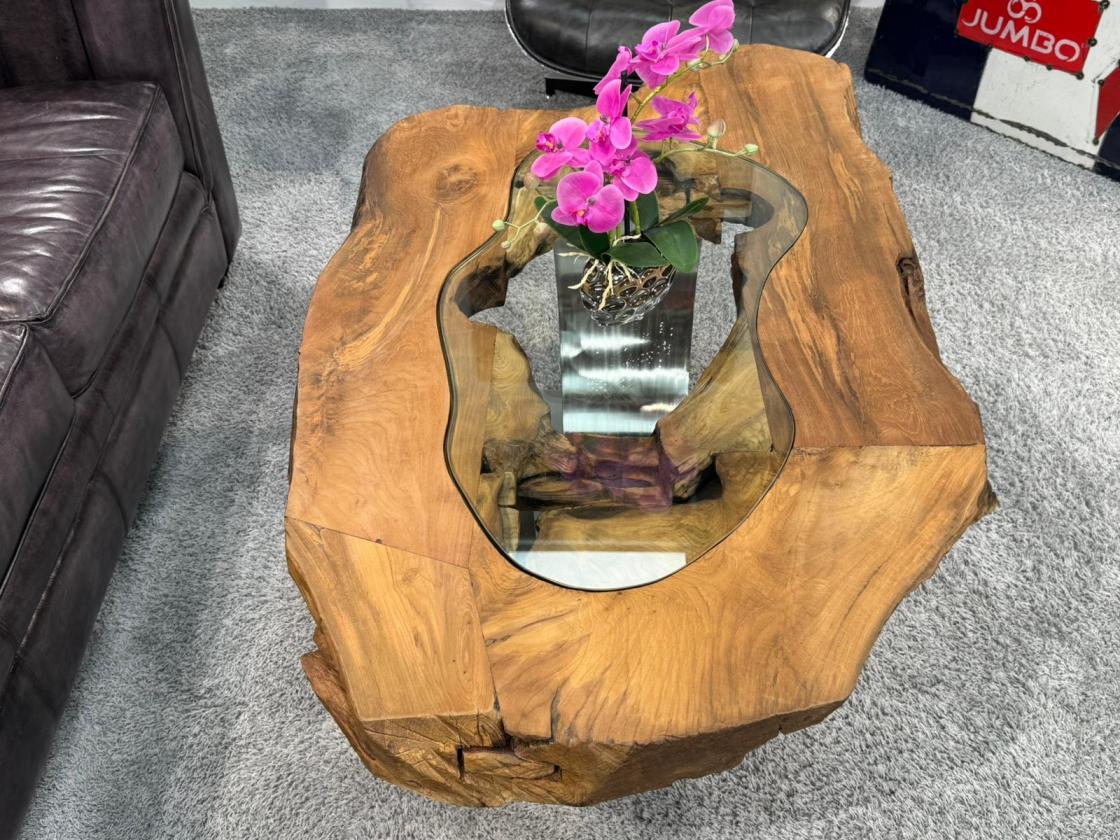 Besonder Couchtisch Expression aus holz Baumscheibe Baumstamm