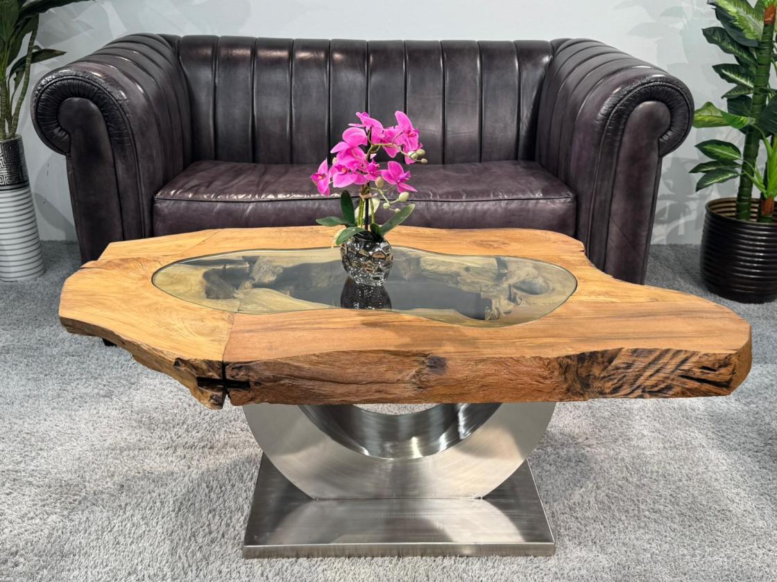 Besonder Couchtisch Expression aus holz Baumscheibe Baumstamm