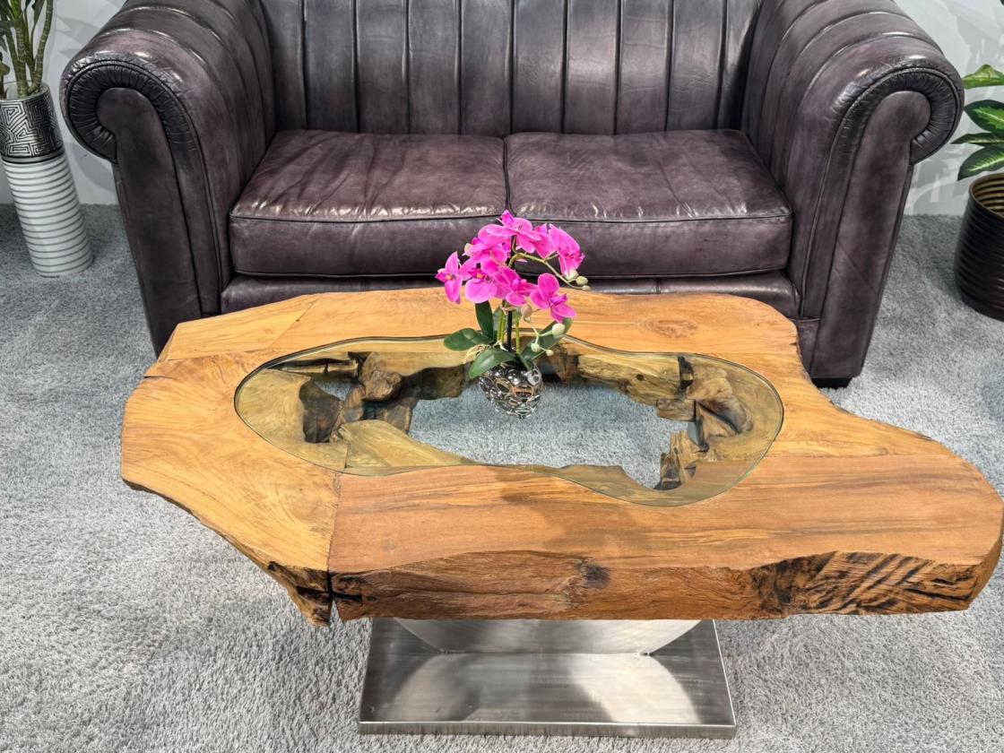 Besonder Couchtisch Expression aus holz Baumscheibe Baumstamm
