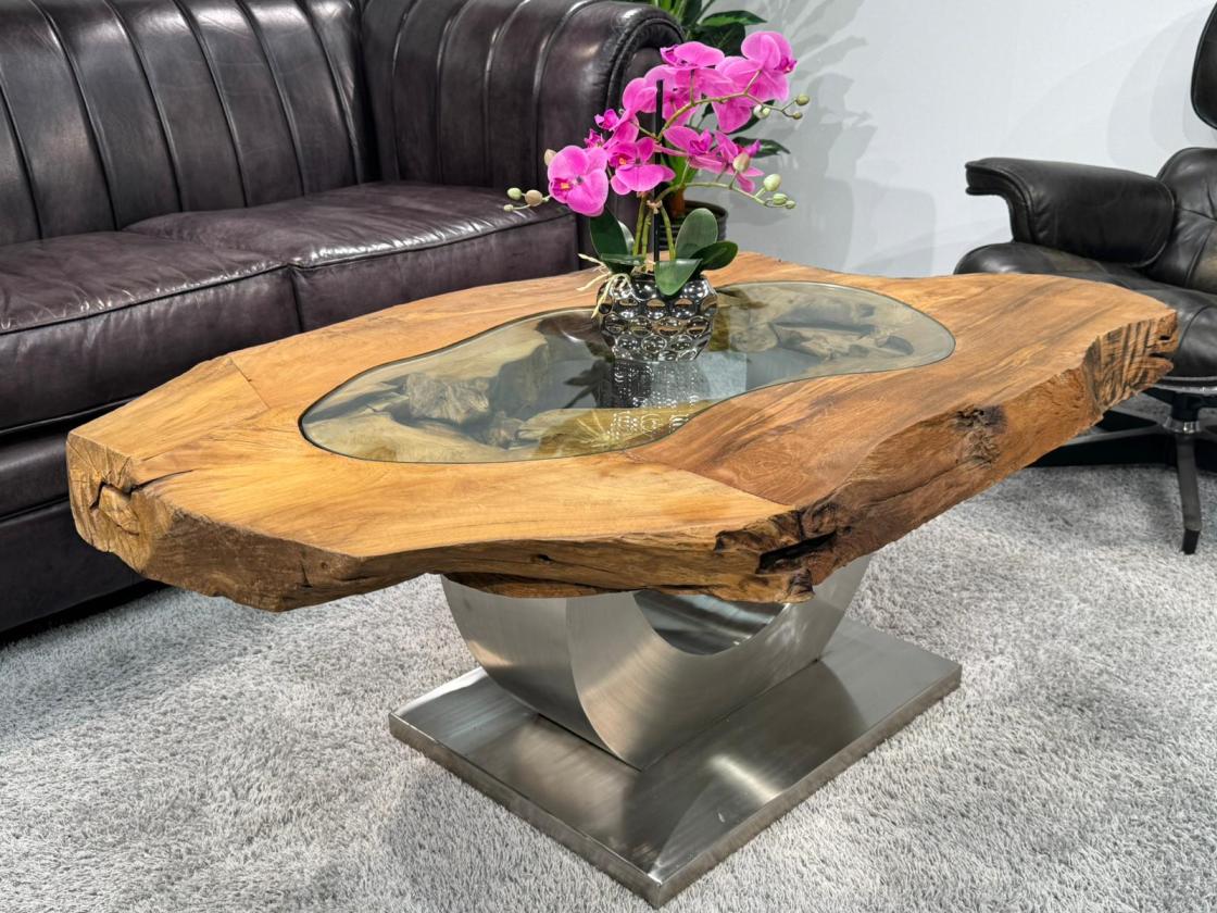 Besonder Couchtisch Expression aus holz Baumscheibe Baumstamm