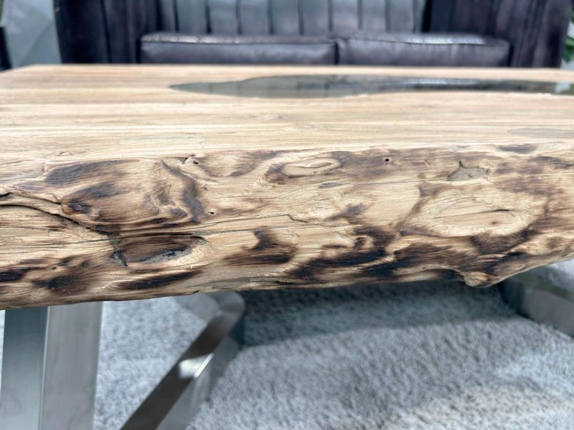 Maßtisch eckiger Wohnzimmertisch Deep Island Freestyle aus Holz