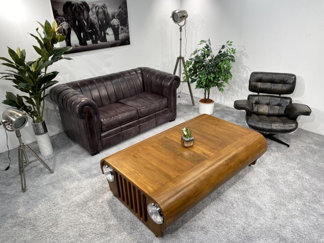 Ausstellungsstuck Couchtisch "Willys" aus recyceltem Holz 155 x 100 x 60 cm (Reine Handarbeit)