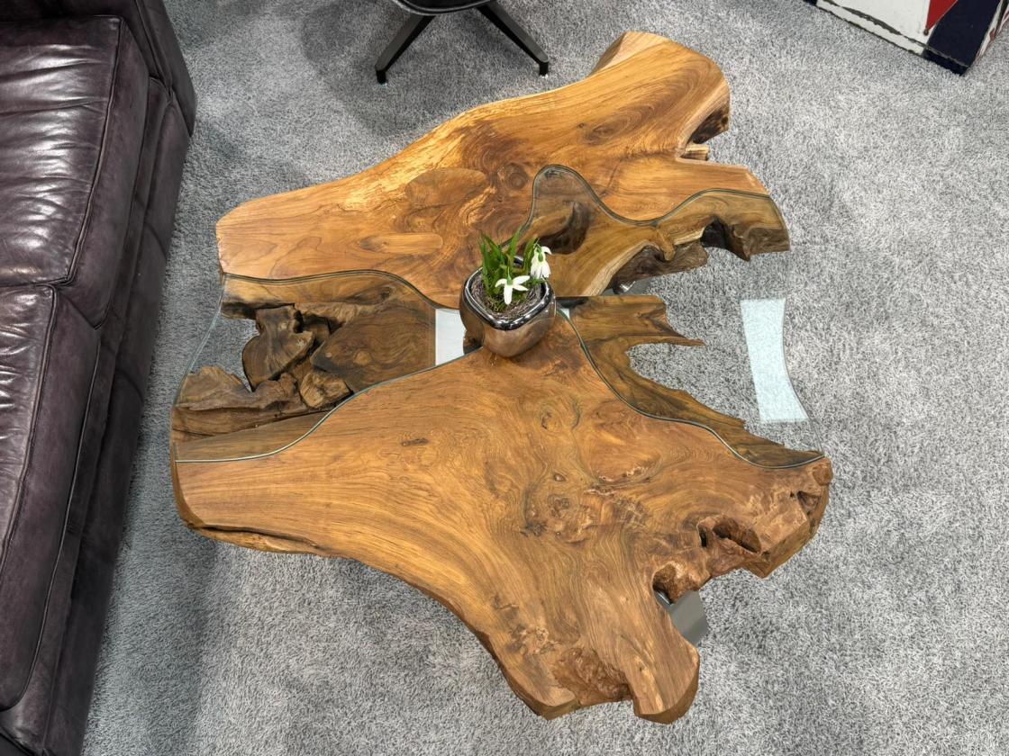 Wohnzimmertisch aus Holz Lakeside Baumscheibentisch