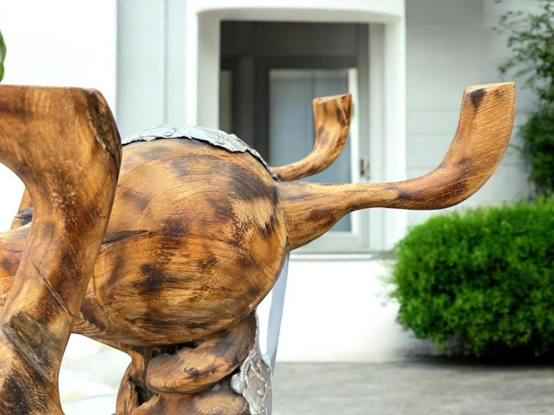 Skulptur Dekofigur Ameise aus Altholz