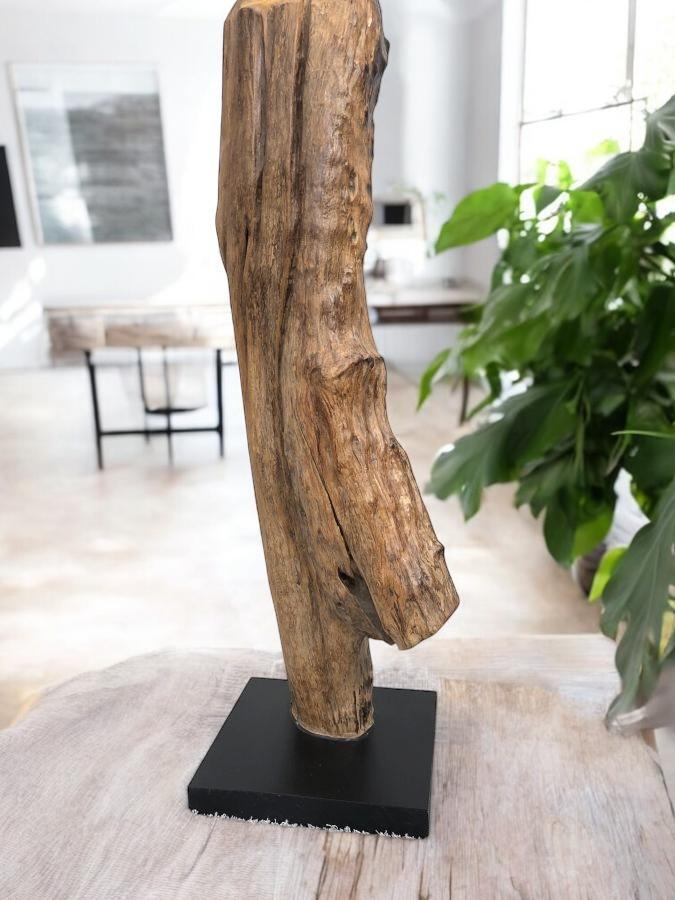 Holzskulptur Raumtrenner Teakholz