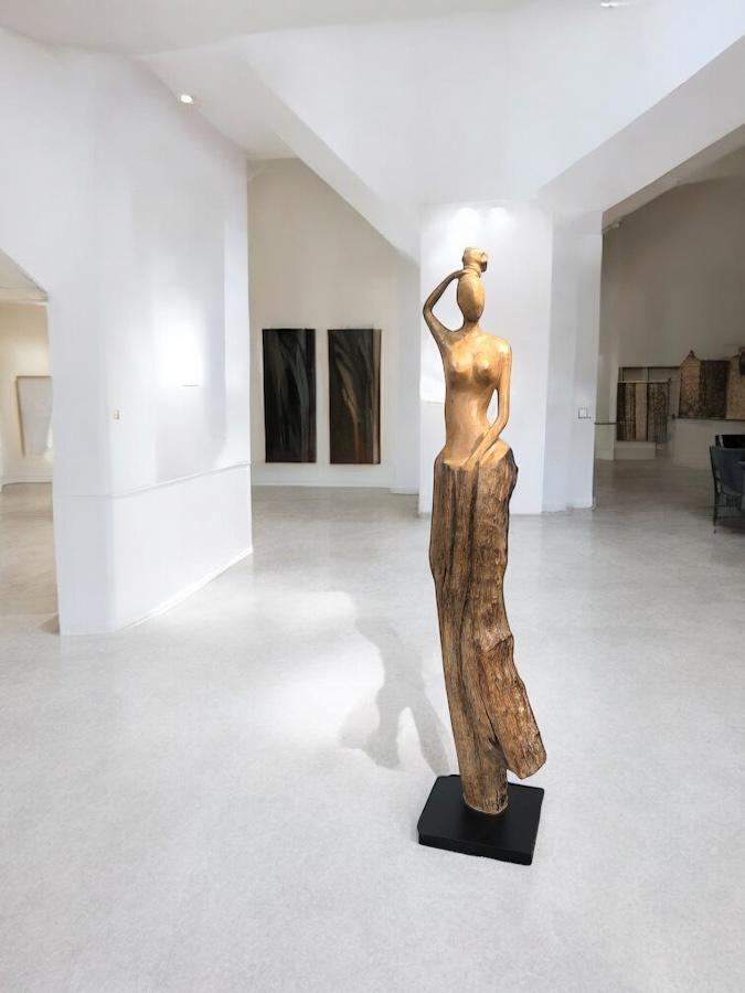 Holzskulptur Raumtrenner Teakholz