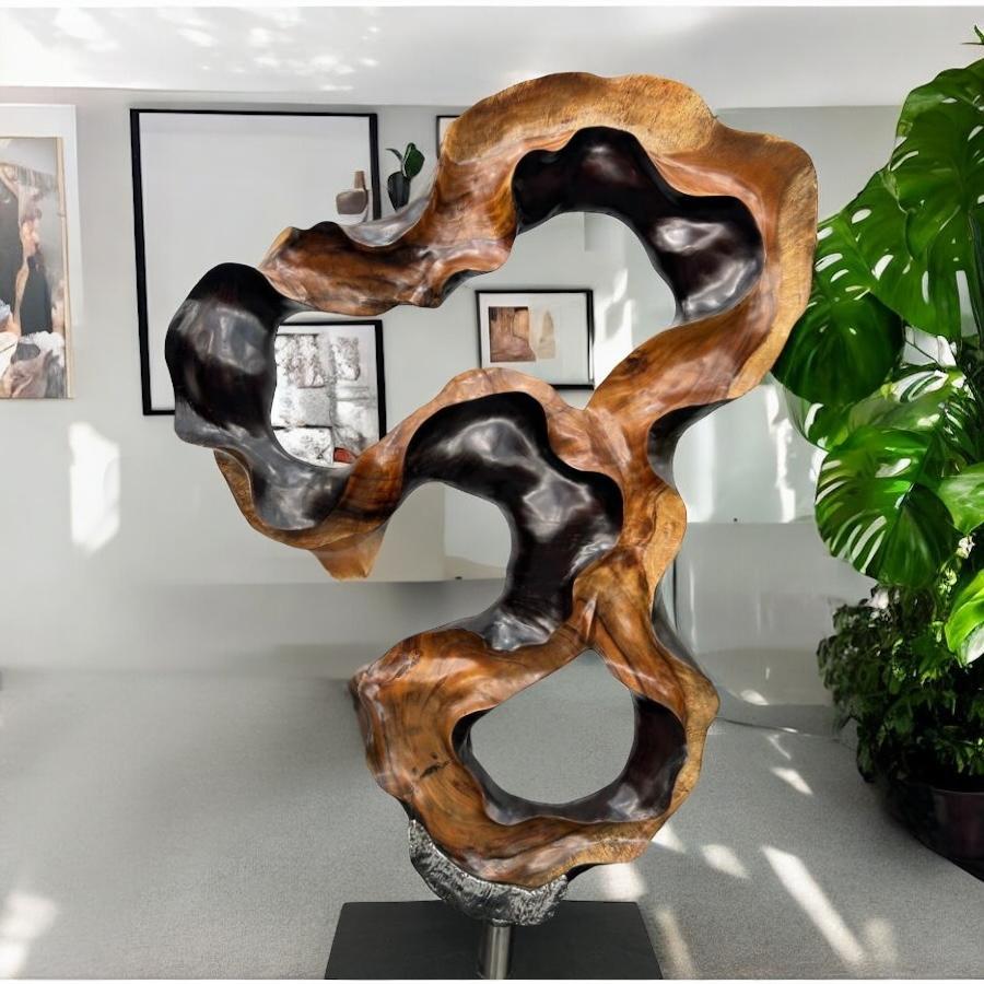 Holzskulptur Raumtrenner Suarholz