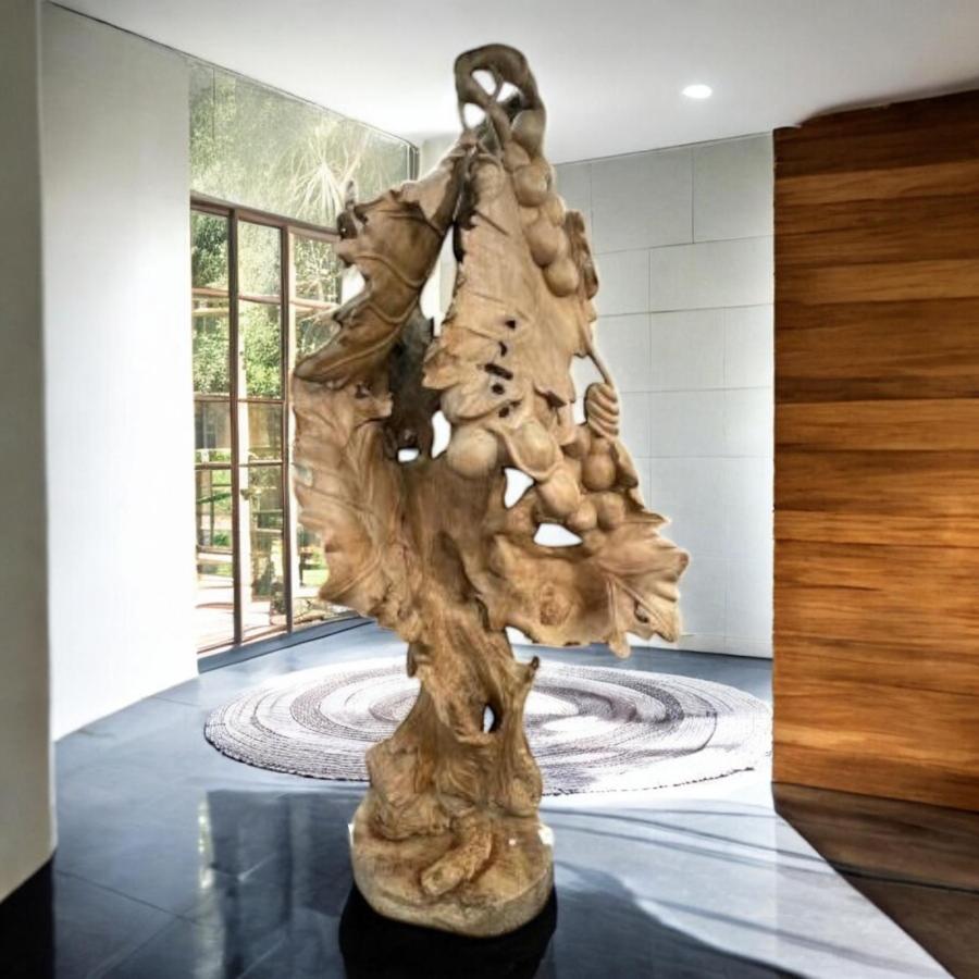 Deko Sitzender Hund 100 cm aus Holz und Aluminium