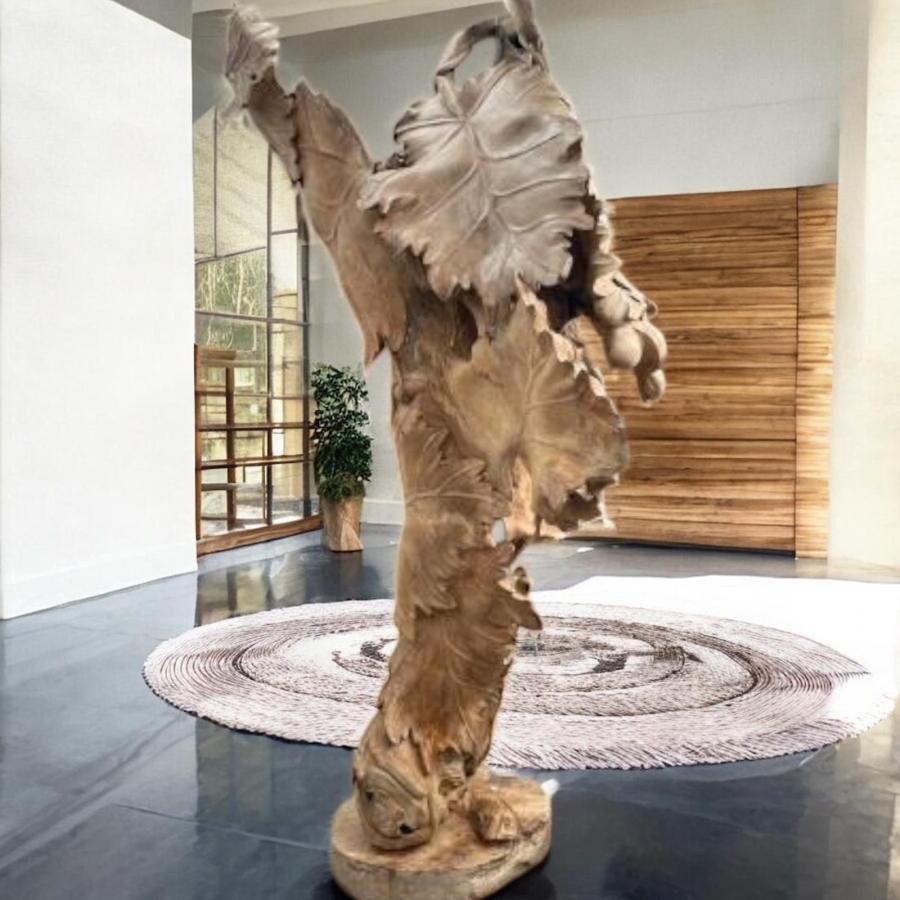 Deko Sitzender Hund 100 cm aus Holz und Aluminium