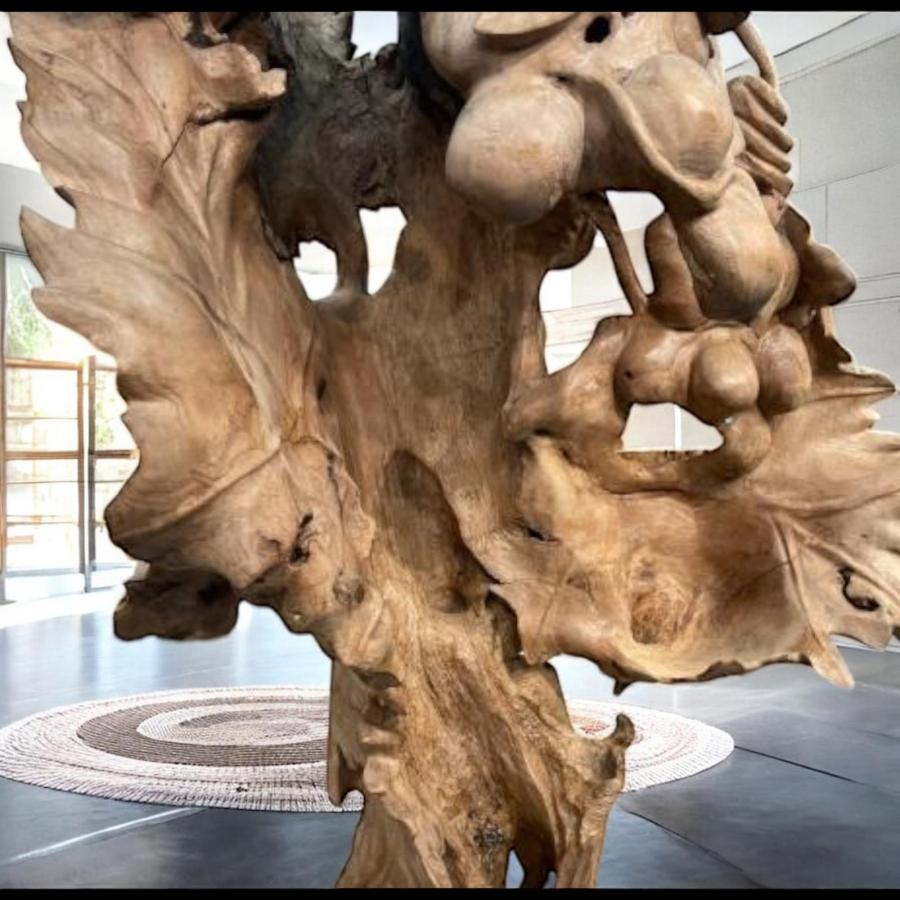 Deko Sitzender Hund 100 cm aus Holz und Aluminium