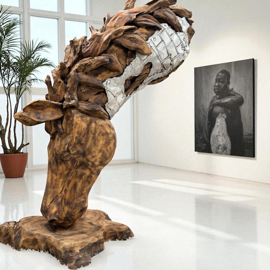 Aussergewoehnliche deko holzskulptur pferdekopf