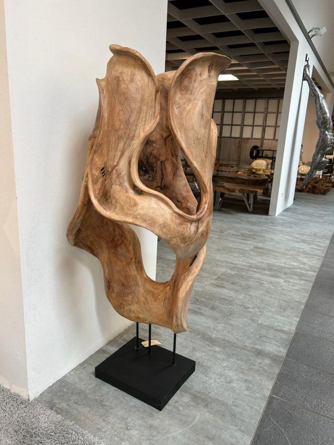 Dekoration Skulptur Geschnitzter Baumstamm aus Mahagoni