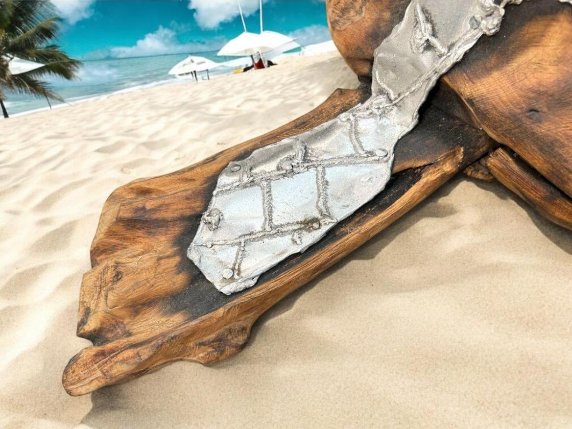 Außergewöhnliche Holzskulptur „Schildkröte“ aus Holz